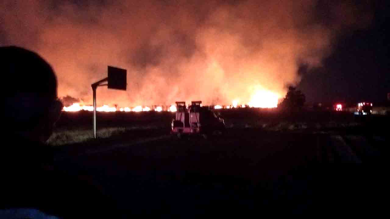 Gercep Polisi Dan Petugas Damkar Berhasil Padamkan Kebakaran Lahan Alang Alang Di Bandara Banyuwangi